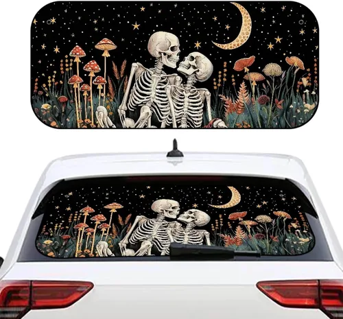 Vista 14 de Biyejit Parasol para ventana trasera de coche de vaca blanca y negra con ventosa, accesorios de automóvil con estampado de vaca, bloqueador solar