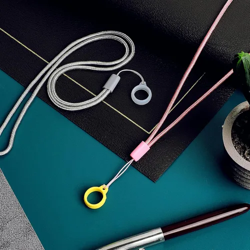 Vista 6 de Shappy 12 Anti Lost Lanyard Set Includes 2 Necklace Lanyard with 10 Anti Lost Silicone Rubber Ring Pen Silicone Ring Holder