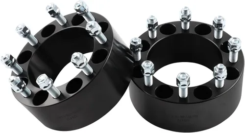 Vista 8 de SCITOO 4 espaciadores de rueda de 3 pulgadas, 8 x 6.5 de diámetro, pernos de 5.118 in 9/16-18 8 adaptadores de espaciadores de rueda aptos para Ford