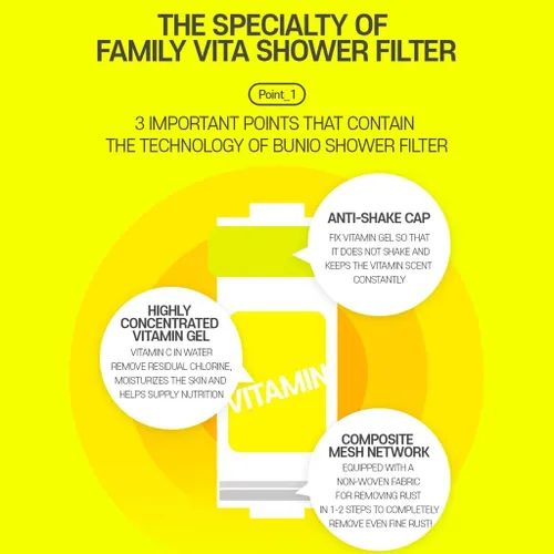 Vista 3 de [BU:NiO] Filtro de agua de ducha de vitamina familiar (rosa de boda)