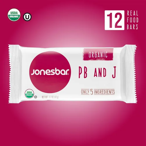 Vista 5 de JONESBAR USDA Organic Fruit & Nut Bar, Non-GMO, Kosher, Vegan, Gluten Free, Simple Snack (Berries & Almonds, 1 Bar (Pack of 1))