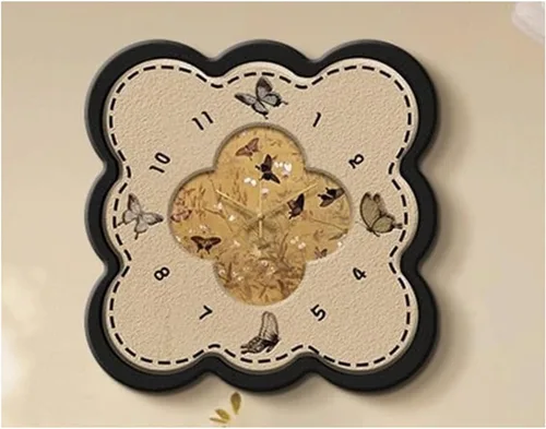 Vista 6 de Clock Retro Flower Frameless Wall Clock with Numeral Scale, Battery Operated Silent Decorative Clock for Living Room Decor, Bedroom School Hotel