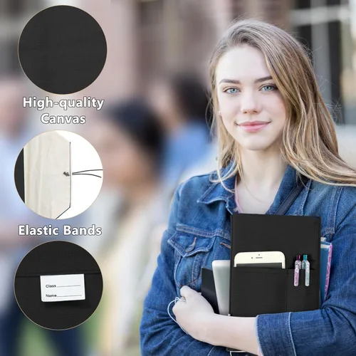 Vista 5 de Fundas de libro de lienzo, protector de libro lavable, funda de libro para novelas de tapa blanda, funda de libro ajustable para tapa dura