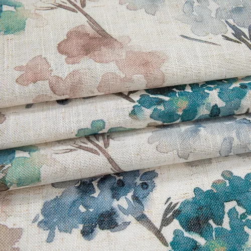 Vista 5 de MYSKY HOME Cortinas de lino floral para puerta francesa de 40 pulgadas de largo, 2 paneles para filtrar la luz de la puerta delantera, cortinas