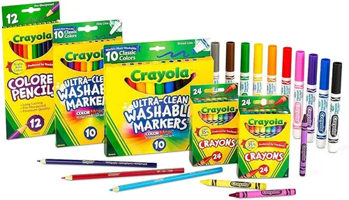 Crayola Juego de suministros de arte (80 unidades), crayones y marcadores de colores, suministros para colorear para aulas y profesores, regalo para