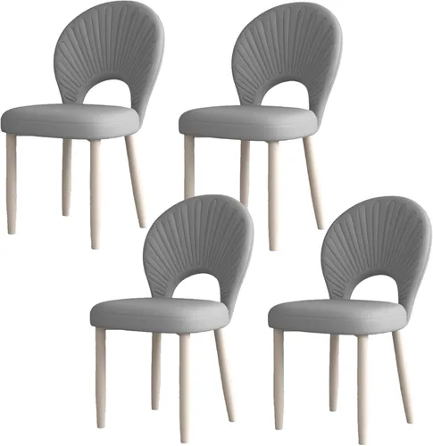 Vista 20 de Upholstered Kitchen Chairs Set, Dining Room Chair with Leather Cushion Seat, Lobby Chair with Metal Leg for Kitchen Living Room