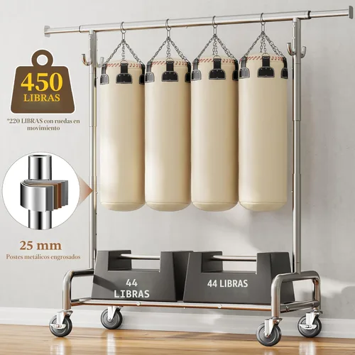 Vista 7 de Raybee Perchero resistente de 75 pulgadas extra ancho, 450 libras con 4 ganchos, ruedas bloqueables, perchero de metal para dormitorio, lavandería