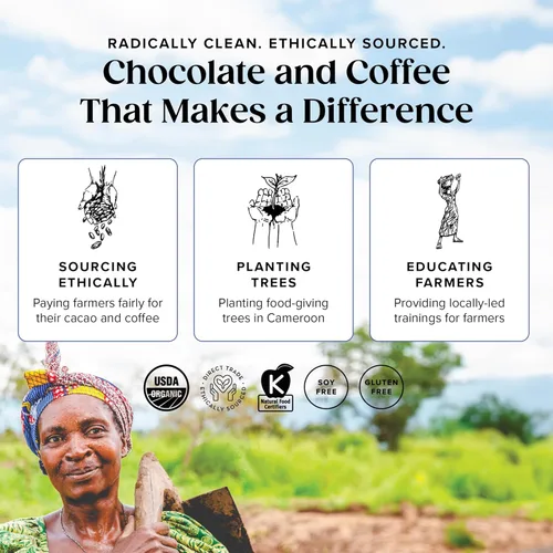 Vista 4 de Moka Origins Paquete de barras de chocolate orgánico – grano a barra, comercio directo y justo, lotes pequeños, de origen ético, gourmet, chocolate