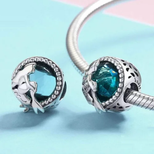 Vista 4 de Abalorio de sirena del océano original de plata de ley 925 con cuentas de oro rosa y estrella de mar para pulseras, Plata esterlina