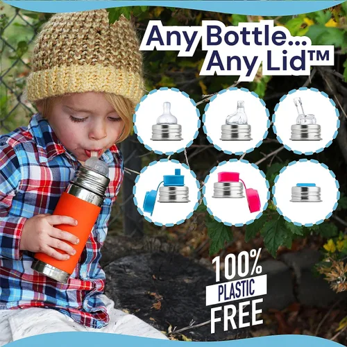 Vista 4 de Pura Kiki - Botella aislada de acero inoxidable de 9 onzas 8.8 fl oz con popote y funda de silicona, 100% sin plástico, certificado MadeSafe