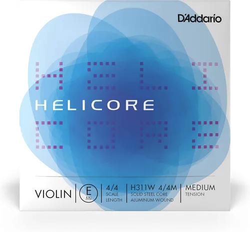 Vista 26 de D'Addario Helicore - Cuerda de violín de 4/4 de tamaño – Cuerda de titanio herida D – H313 4/4H – Cuerda en D solamente – Tensión pesada