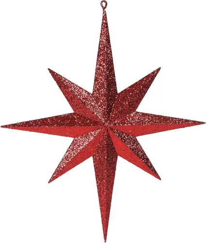 Vista 22 de Vickerman Adorno de Navidad de estrella de Belén con purpurina iridiscente negra de 8 pulgadas, 4 por caja