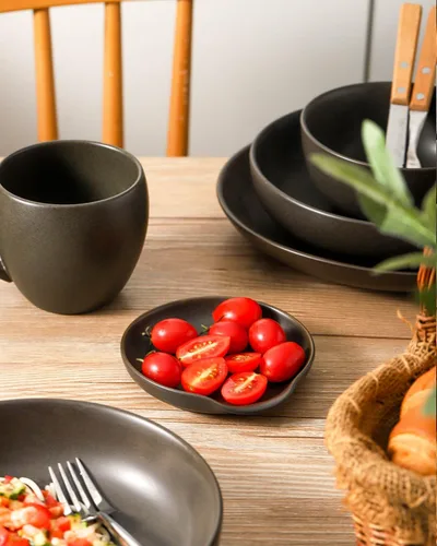 Vista 7 de Soporte para cucharas, soporte de cuchara de gres para estufa, soporte para espátula de cocina para encimera de cocina, soporte de utensilios