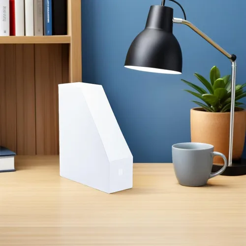 Vista 5 de MAGICLULU Carpeta de archivos vertical delgada de plástico, 2 unidades, almacenamiento de cartón, estantes para libros para oficina en casa