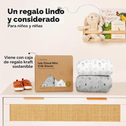 Vista 9 de KeaBabies Pack and Play - Juego de sábanas bajeras para cuna, 2 unidades, color bosque