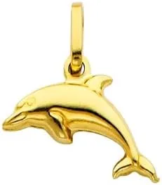 Vista 2 de The World Jewelry Center - Colgante de oro amarillo de 14 quilates con cadena de cable de 0035in