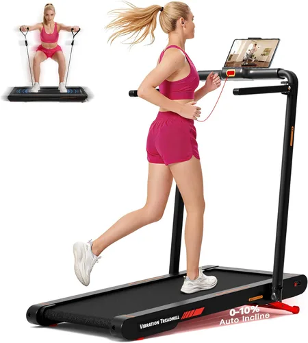 Vista 8 de Lysole Folding Walking Pad Treadmill with Vibration&Incline,4-in-1 Under Desk Treadmills for Home&Office,350LBS Capacity,0.3-7.5MPH Speed,LED