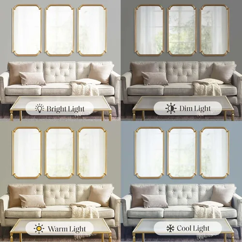 Vista 6 de Madison Park Adelaide - Espejo de pared para dormitorio, espejo colgante grande para sala de estar, marco de madera ligera con espejo de entrada