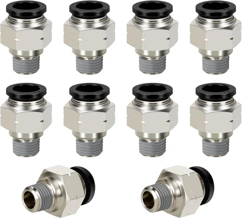 Vista 8 de Tubo neumático macho recto de 1/2 pulgada OD x 1/2 pulgada NPT Push para conectar accesorios modo PC1/2xN04 (paquete de 2)