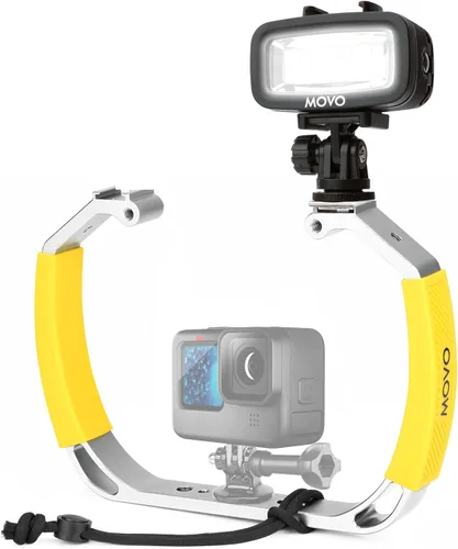 Movo DiveRig2 XL - Equipo de buceo con luz LED impermeable – Compatible con GoPro HERO, HERO5, HERO6, HERO7, HERO8, HERO9, HERO10 y cámara de acción