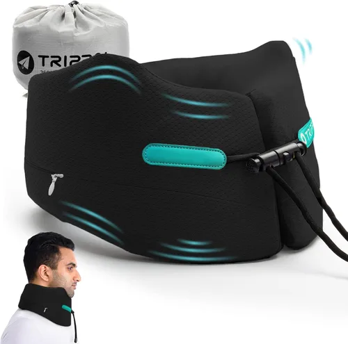 Vista 10 de GOLDORANGE Almohada de viaje para el cuello, soporte para la cabeza de la barbilla, almohadas de cuello de espuma viscoelástica 100% pura