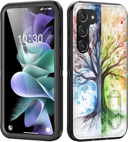 Funda para Galaxy S23 Plus con soporte integrado, a prueba de golpes, polvo y caídas, 3 capas, grado militar, funda protectora para Samsung Galaxy