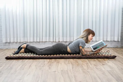 Vista 224 de Leewadee colchón tailandés enrollable para cama de invitados, tapete de yoga, para masaje tailandés, ecológico, orgánico y natural.