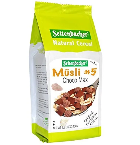 Seitenbacher Muesli #5 Choco Muesli, paquete de 3 bolsas de 16 onzas, fabricadas en Alemania