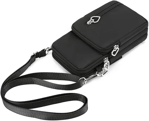 Vista 4 de Bolso bandolera Oxford con cremallera para teléfono celular para Samsung Galaxy S24+ S23 FE S23 S22 S21 S20 FE S10e A01 A54