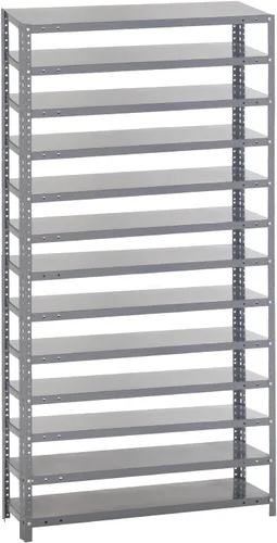 Vista 346 de Quantum QSBU-245BK Heavy Duty Shelving Unit with (7) Shelves and (24) QUS245 Black Bins for Garage Warehouse Storage Distribution 400 lb Load