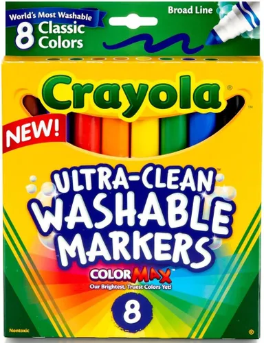 Vista 2 de Marcadores lavables de línea ancha Crayola de 8