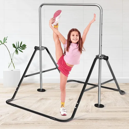 Vista 6 de FBSPORT Gymnastics Bar for Kids, Adjustable Height Gymnastic Horizontal Bars,Junior Training Bar Children Folding Training Monkey Bars for Home Using