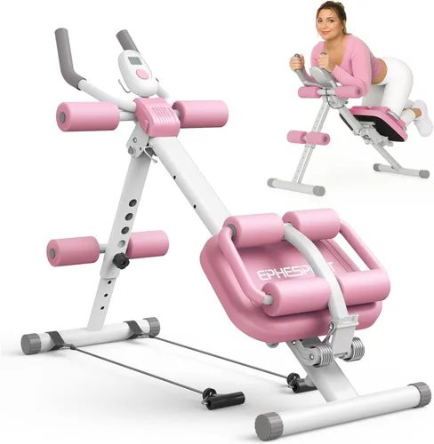 Vista 10 de EPHESPORT Multifunctional Ab Machine, Ab Workout Equipment, Adjustable Ab Trainer, Foldable, Knee and Back Protection, Ab & Sit Up Machine for