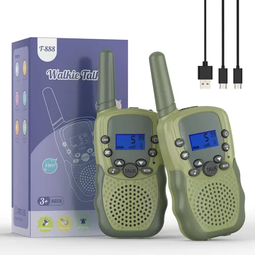 Walkie Talkies recargables para niños y niñas, radio Selieve de 2 vías, 22 canales, rango de 3 millas, voz HD, juguete de mano Walky Talky, regalos