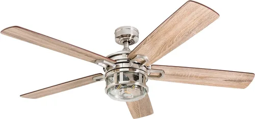 Vista 10 de Honeywell Ceiling Fans Bonterra Modern - Ventilador de techo de 52 pulgadas con luz, control remoto, ventilador LED para interiores con 5 aspas