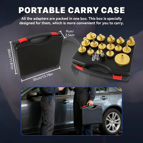Vista 8 de AUTOOL Kit de purga de cilindro maestro, 20 adaptadores de purga de presión