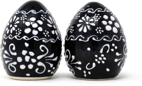 Vista 10 de Global Crafts Encantada - Juego de salero y pimentero mexicano, pintado a mano, hecho a mano, flor azul (MC085F-K2)