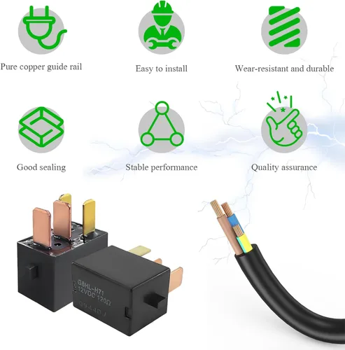 Vista 6 de Yourkar 4 relés de CA para automóvil, G8HL-H71-12VDC, 4 pines de CA y relés de arranque, relés de arranque de múltiples relés de potencia para luces