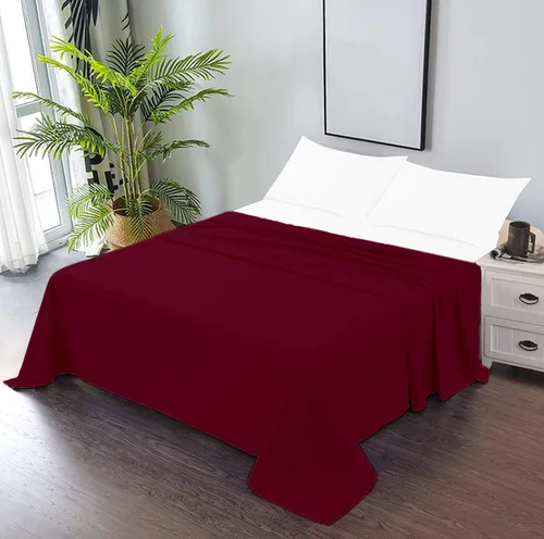 TBM 1PC Solid Flat Sheet Smooth Touch Hotel Quality 100% Egyptian Cotton Perfectly Fit for Oversize and Extra Height Bed Solid 600 Thread Count