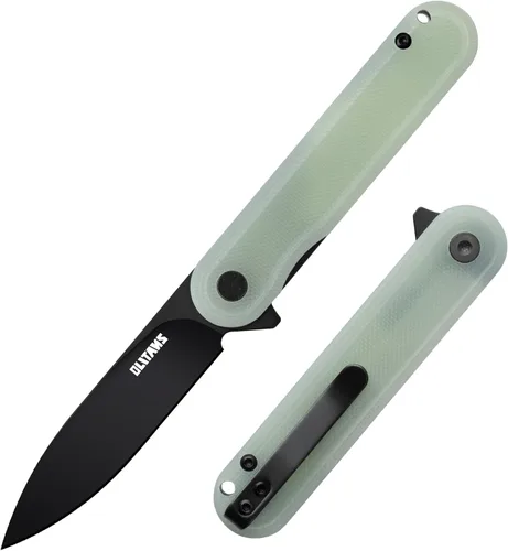 Vista 16 de OLITANS Cuchillo de bolsillo G040, hoja de acero D2 de 2.75 pulgadas, mango G10, pequeño cuchillo EDC con clip de bolsillo para hombres y mujeres