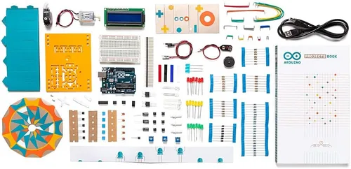 Vista 4 de Arduino K000007 kit para principiantes, oficial, en inglés, con libro de 170 páginas