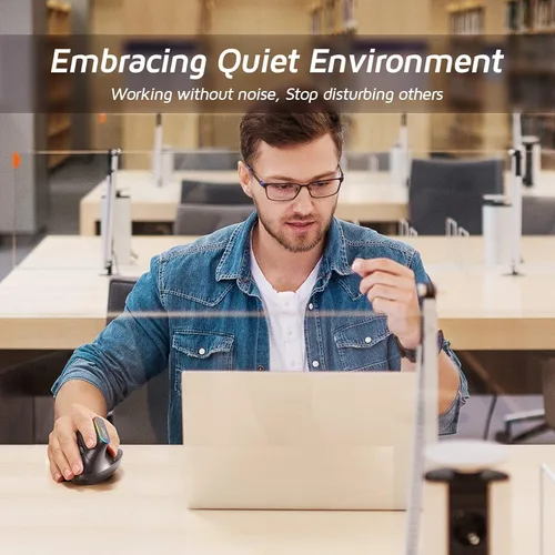 Vista 6 de LIZRROT Mouse ergonómico inalámbrico, mouse vertical RGB, 800-1600 DPI, 6 botones recargables 2.4G USB mouse para laptop, escritorio, PC, MacBook