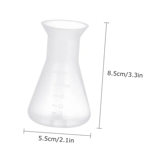 Vista 2 de iplusmile 5pcs Plastic Conical Flask Laboratory Flask for Experiments Lightweight Material for School Chemistry Classes Prevents Liquid Spatter