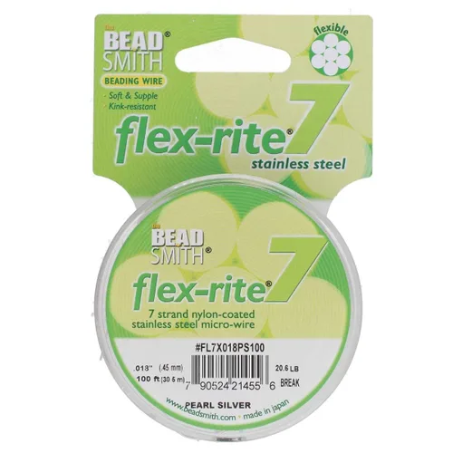 Vista 31 de The Beadsmith Flex-Rite 7 hebras de nailon recubierto de nailon, alambre de cuentas de acero inoxidable, suministro de fabricación de joyas