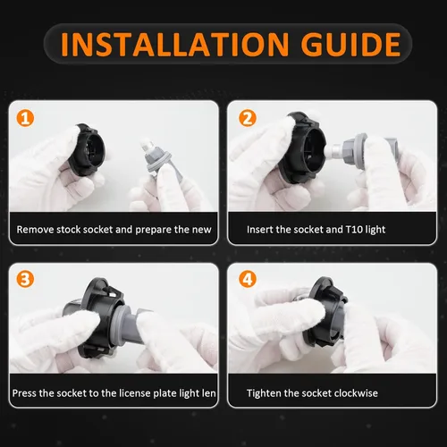 Vista 7 de Bestview Luces de matrícula, bombillas de lámpara LED para etiqueta de parachoques trasero con conjunto de cubierta de carcasa de enchufe