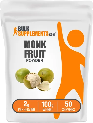 BulkSupplements. com Monk Fruit Powder - Edulcorante de fruta de monje, sustituto de azúcar para hornear, puro y sin gluten, 0.07 oz por porción,
