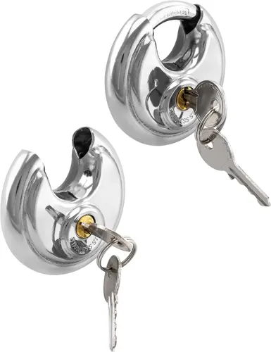 Vista 6 de QWORK Cerraduras de disco, 1 paquete de cerraduras de almacenamiento de disco con llave de acero resistente para unidad de almacenamiento, remolques
