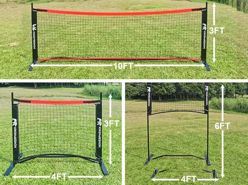 Vista 3 de Hoverphenix 10FT Mini Pickleball Net, 4FT Adjustable Height Dink Training Rebounder Net with Paddles Set of 2, Pickleballs and Carry Bag for Outdoor
