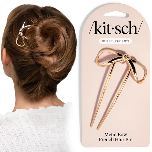 Vista 12 de Kitsch - Horquilla francesa de metal para mujer, accesorios elegantes para el cabello, para moños y giros franceses, diseñado para un ajuste seguro
