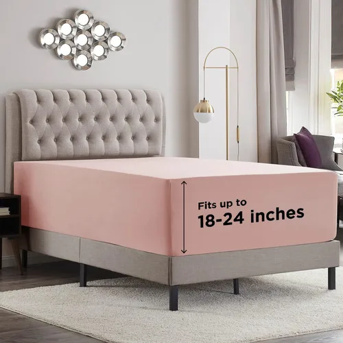 Vista 35 de Empyrean - Sábana bajera de bolsillo extraprofundo, suave, para colchón de 18 a 24 pulgadas, prémium, con correas en las esquinas